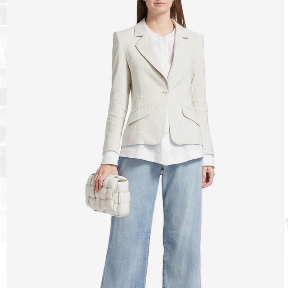SIMKHAI Jubilee Draped Texture Double Layer Blazer Size 2